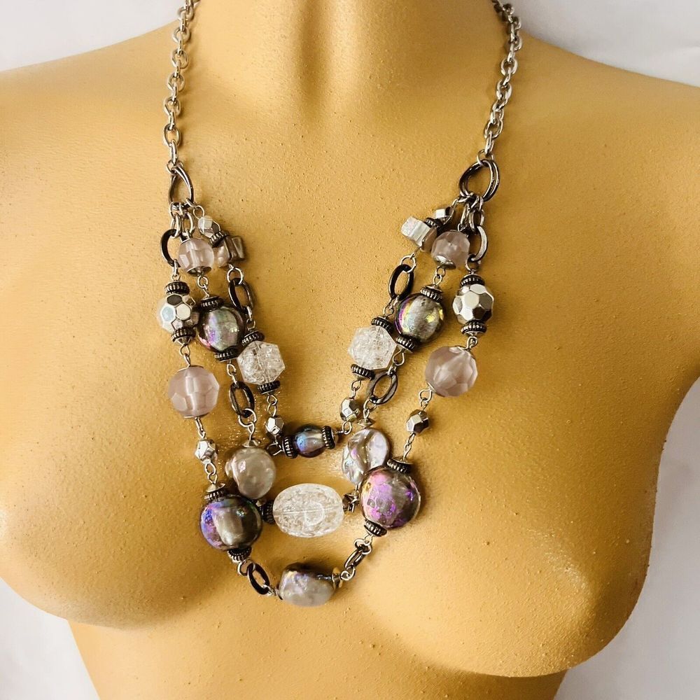 Ruby Rd Necklace Layered Chunky Statement Frosted… - image 2